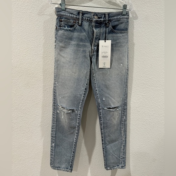 NWT Moussy Vintage Mv Maverick Tapered-Mid Jeans Light Blue III Made in Japan 26 - Picture 4 of 16